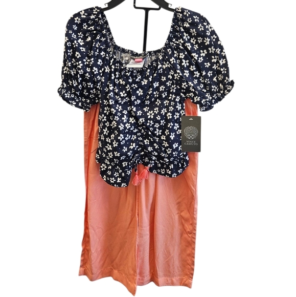 Vince Camuto Floral Solid Little Girls Pant Set NEW - Picture 5 of 5